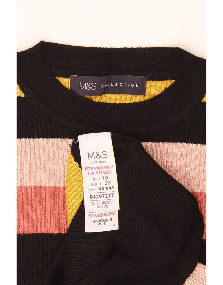 Marks & Spencer Damen-Pullover mit Rundhalsausschnitt, Gr. 10, Größe S, mehrfarbig