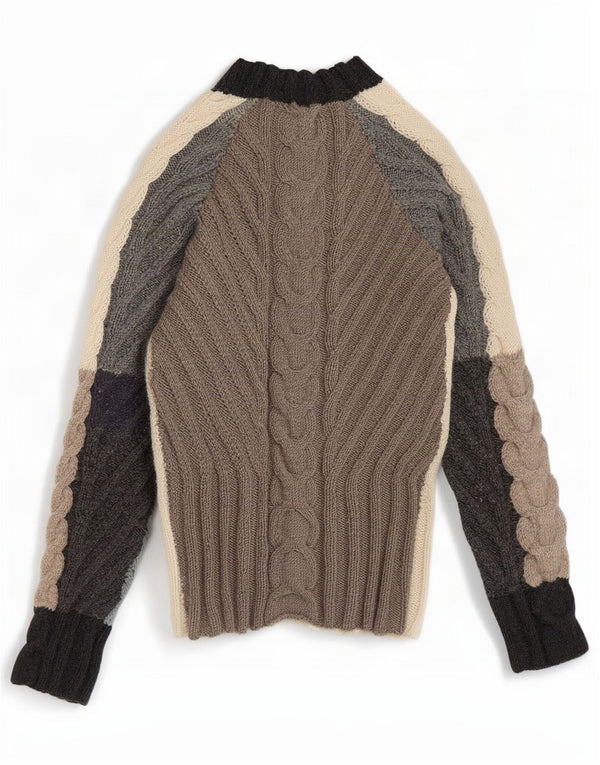 vintage Womens Turtle Neck Jumper Sweater UK 10 Petit Multicolore