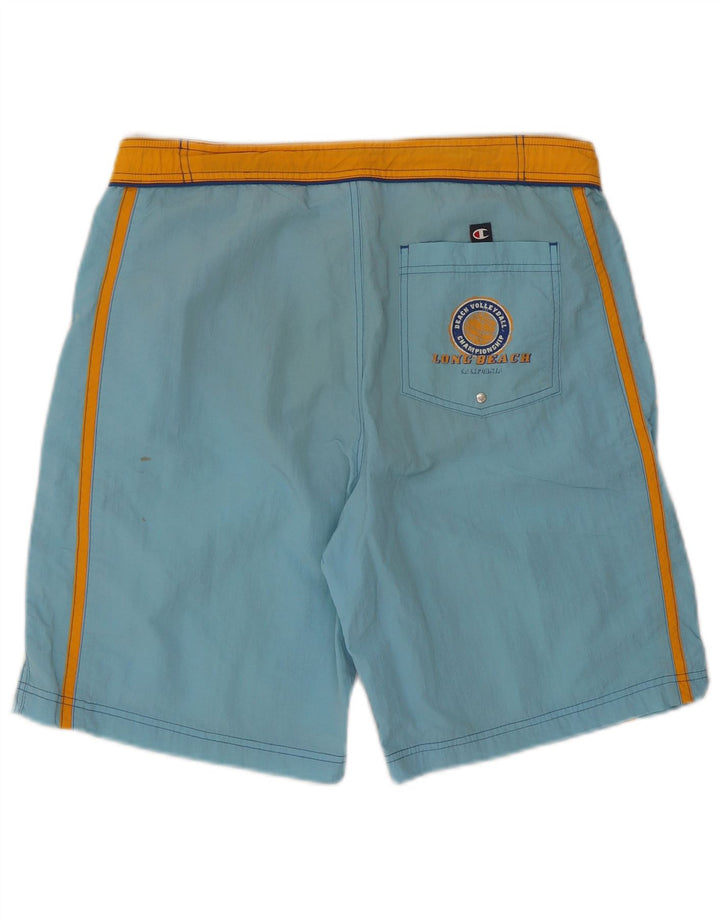 Pantaloncini da bagno da uomo Champion in poliestere color block blu medio