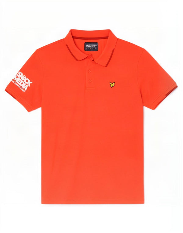 Lyle & Scott Herre grafisk poloshirt Medium rød polyester