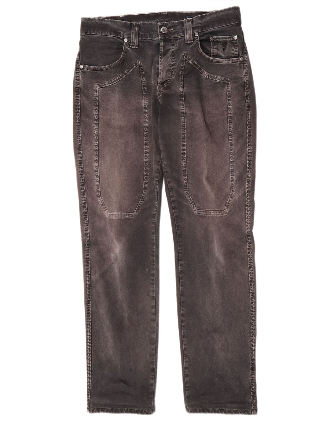 Jeckerson Mens Straight Jeans W31 L30 Grey Cotton