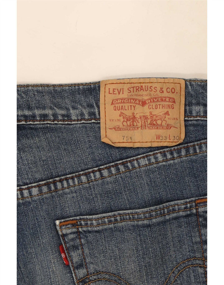 Levi's Mens 751 farmer rövidnadrág W33 közepes kék pamut