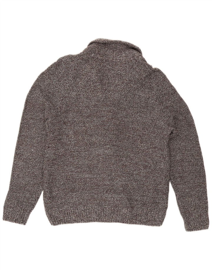 Maglione cardigan da uomo Marks & Spencer grande acrilico chiazzato grigio