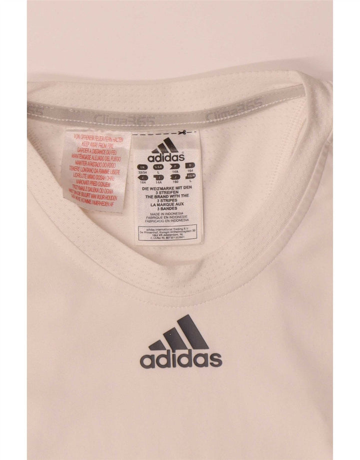 Adidas Boys Climacool T-Shirt Top 13-14 Years White Colourblock Polyester