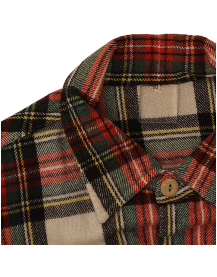 Vintage Herren Flanellhemd IT 50 Mittelrot karierte Wolle
