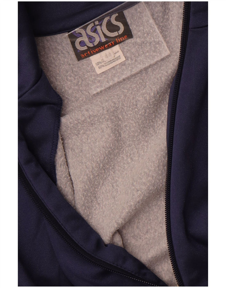 Asics Mujer Graphic Chándal Top Chaqueta IT 44 Medio Azul Marino Poliamida