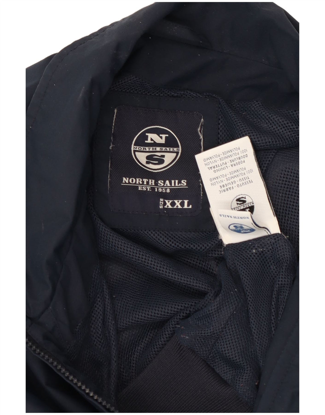 NORTH SAILS Mens Bomber Jacket UK 44 2XL Navy Blue Nylon