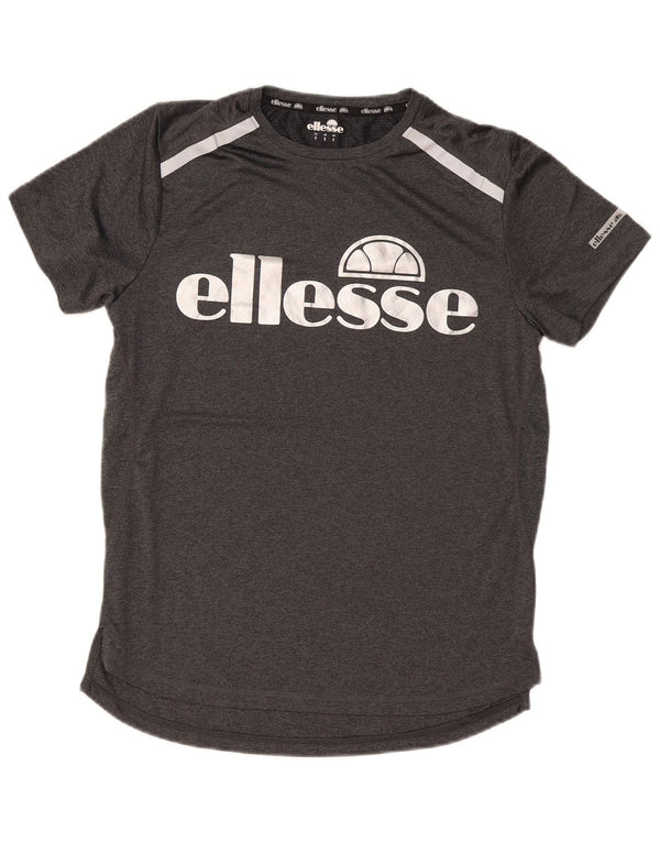 Ellesse Mens Slim Fit Graphic T-Shirt Top Small Grey Polyester