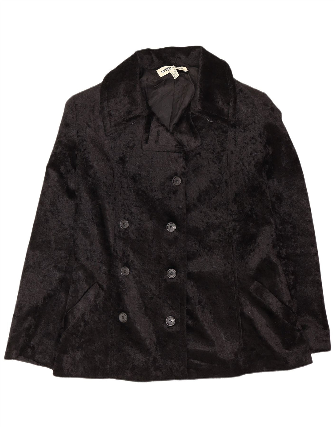 Sportstaff Womens Double Breasted Blazer Jacket UK 14 Large Black Polyester