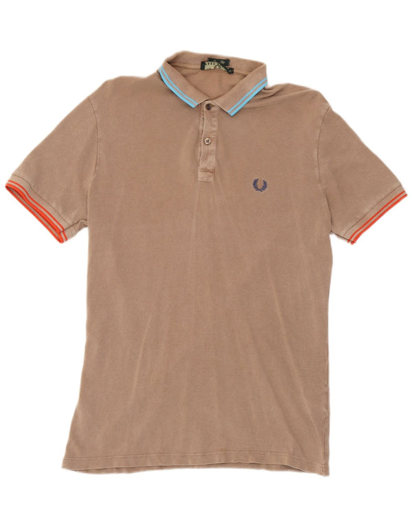Fred Perry Mens Slim Fit Polo Shirt Medium Brown Cotton