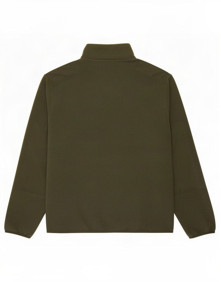 Maglione in pile Nike da uomo con zip e collo, grande, in poliestere kaki