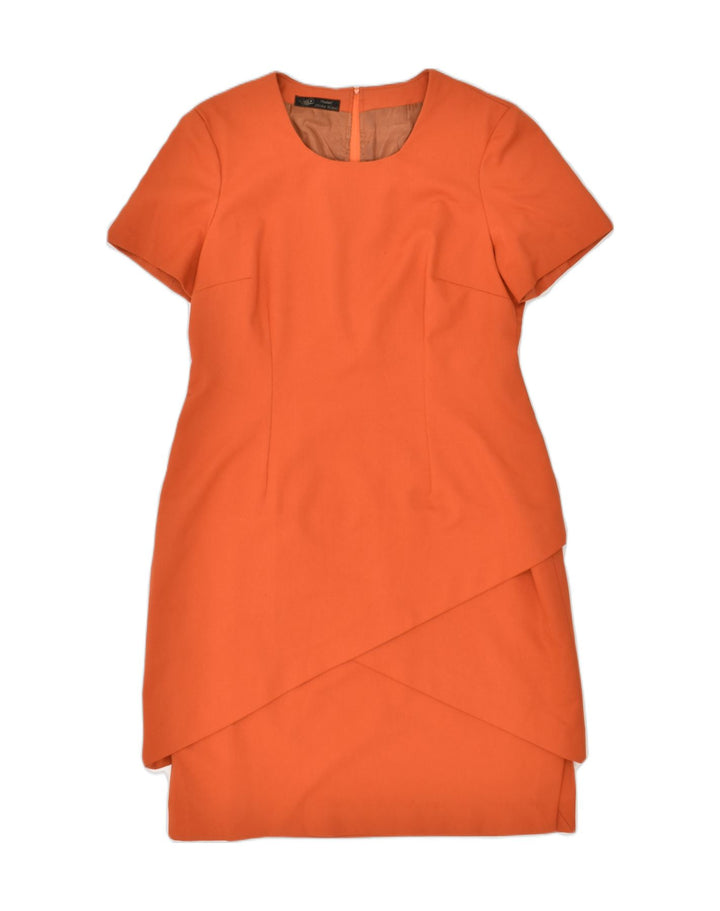 VINTAGE Womens Sheath Dress UK 12 Medium Orange Cotton | Vintage Vintage | Thrift | Second-Hand Vintage | Used Clothing | Messina Hembry 