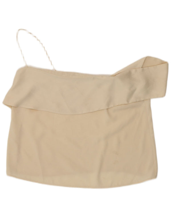 Zara Top Corto De Un Hombro Para Mujer Reino Unido 44 Grande Blanco Roto