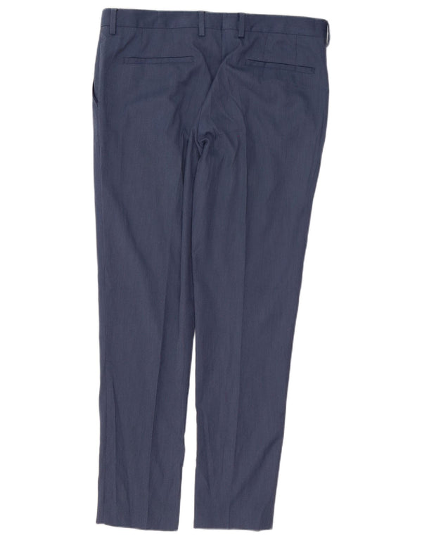 Pantaloni chino slim da uomo Zara EU 44 Large W34 L31 poliestere blu