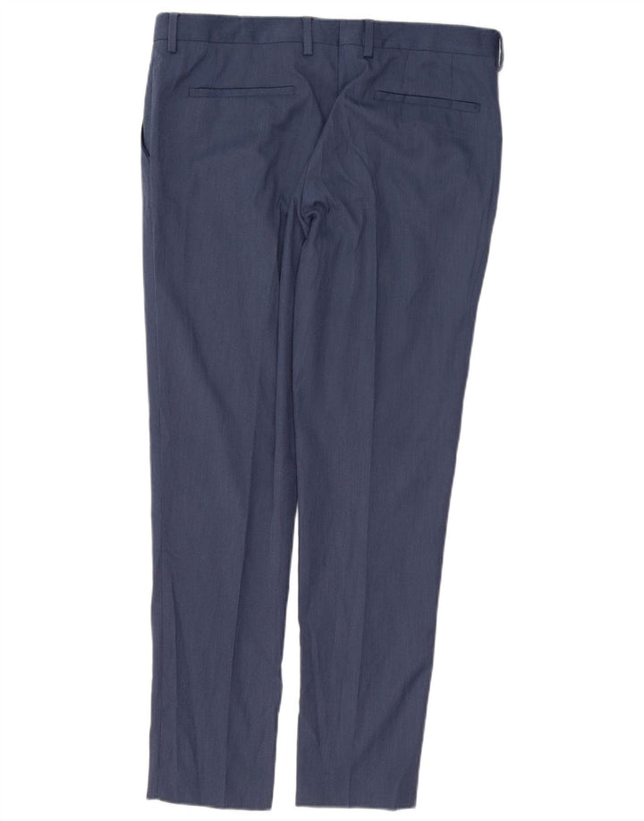 Zara Mens Slim Chino Trousers EU 44 Large W34 L31 Blue Polyester
