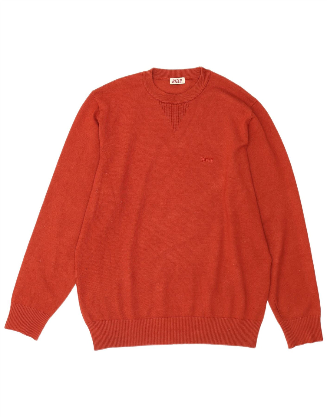 Rifle Mens Crew Neck Jumper Sweater XL Orange Viscose