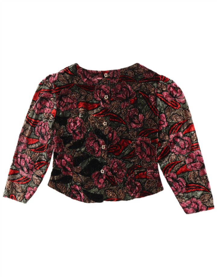 Vintage Womens Long Sleeve Blouse Top UK 14 Medium Multicoloured Floral
