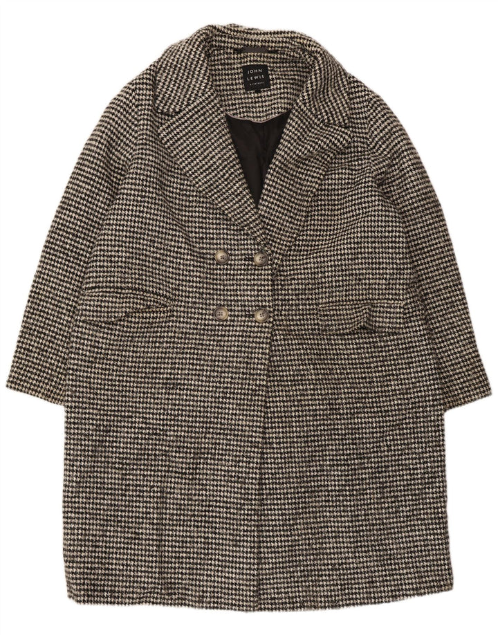 John Lewis Dame Oversized Dobbeltradet Frakke UK 18 XL Black Houndstooth
