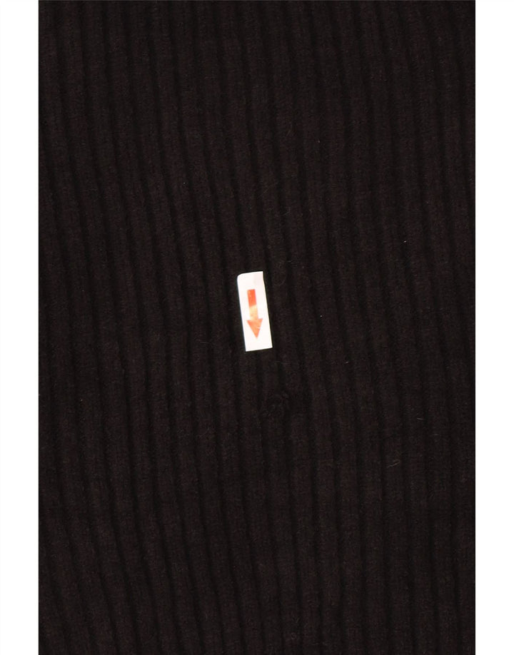 Zara Womens Crop Oversized Roll Neck Jumper Sweater UK 16 Large Black