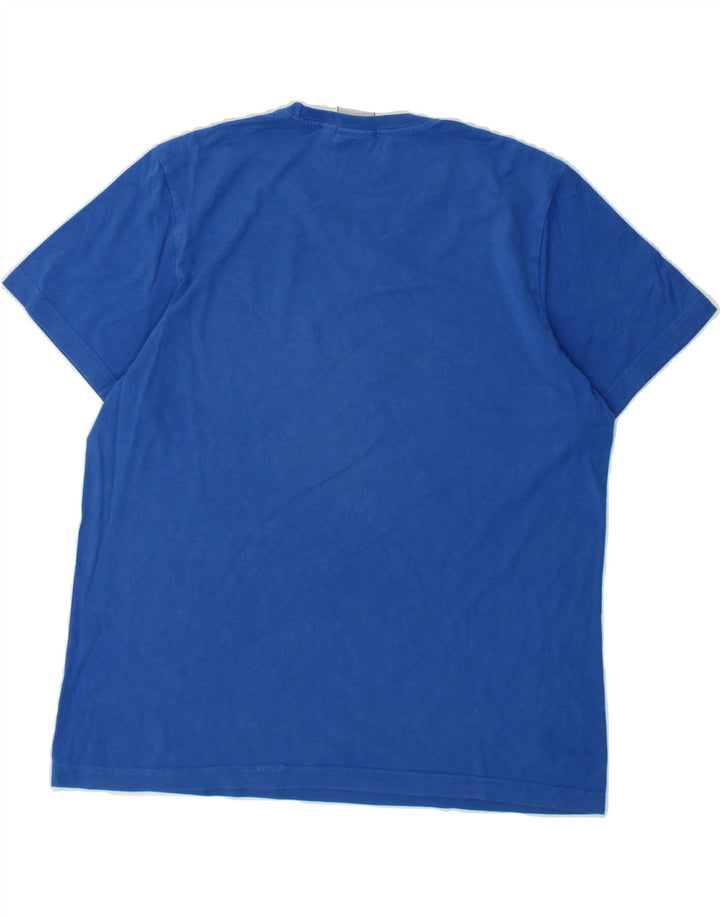 ADIDAS Mens Graphic T-Shirt Top Medium Blue Vintage Adidas and Second-Hand Adidas from Messina Hembry 