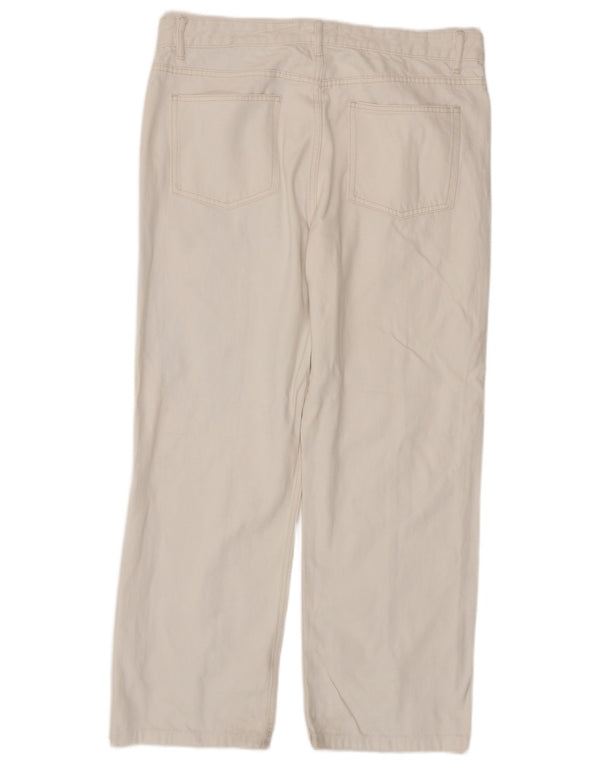 Blugi drepti pentru femei cu talie înaltă Zara EU 46 2XL W36 L29 Bumbac alb