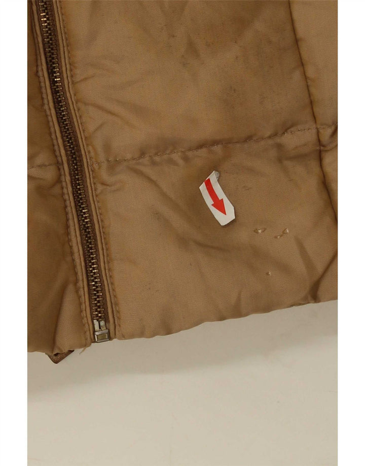 Zara Mujer Abrigo Acolchado UK 40 Small Marrón Nylon