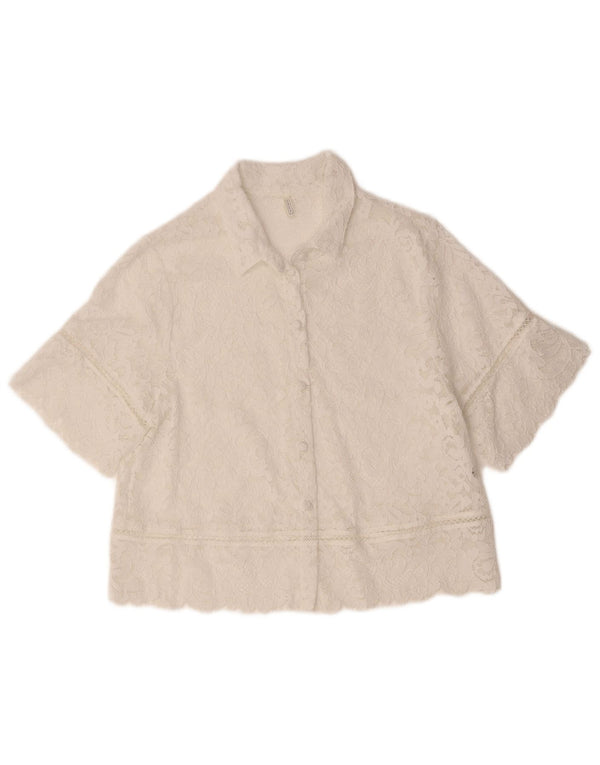 Camicia a maniche corte corta da donna Intimissimi UK 12 Medium White Floral