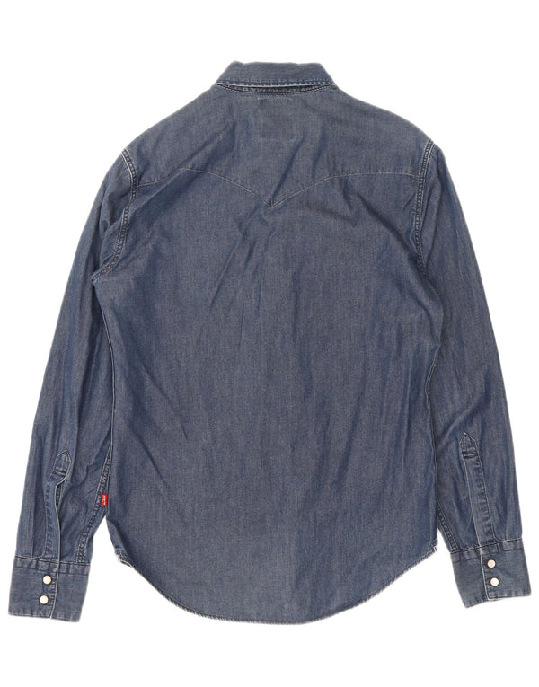 Camicia di jeans slim fit da uomo Levi's piccola in cotone blu navy