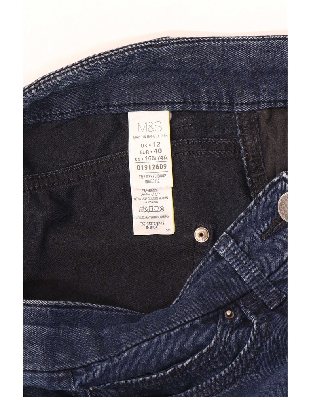 Marks & Spencer Womens Cropped Jeans UK 12 Medium W30 L21 Blue Cotton