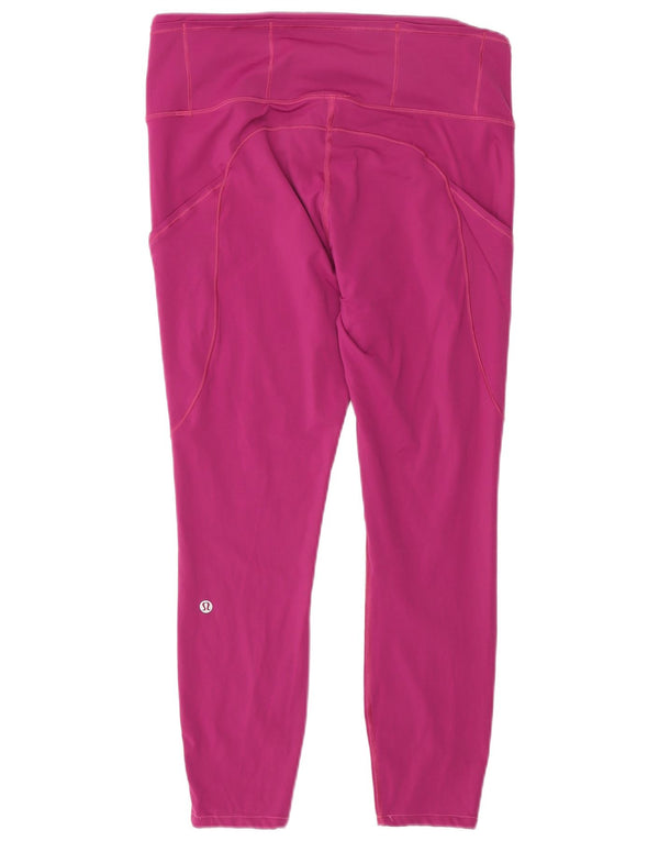 Lululemon Womens Graphic Leggings UK 10 Small Pink Nylon
