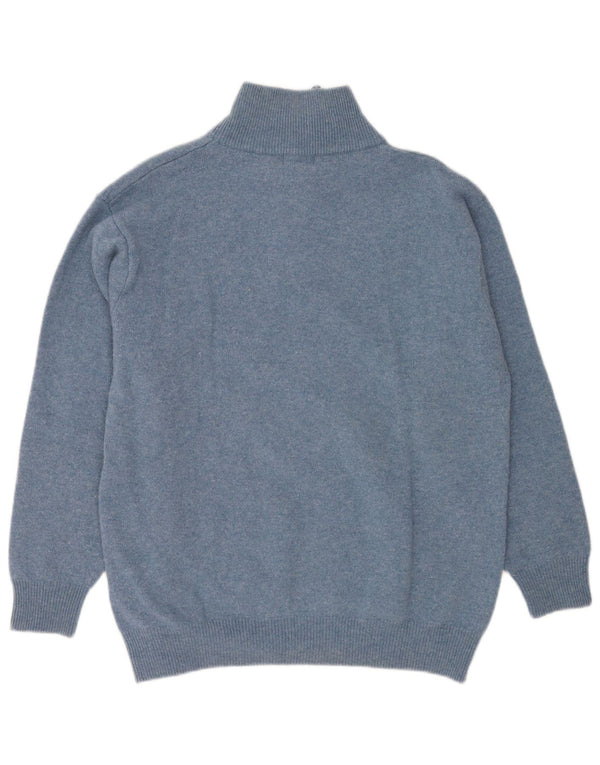 Kappa Mens Zip Neck Jumper Sweater 2XL Azul Moteado Lana Virgen