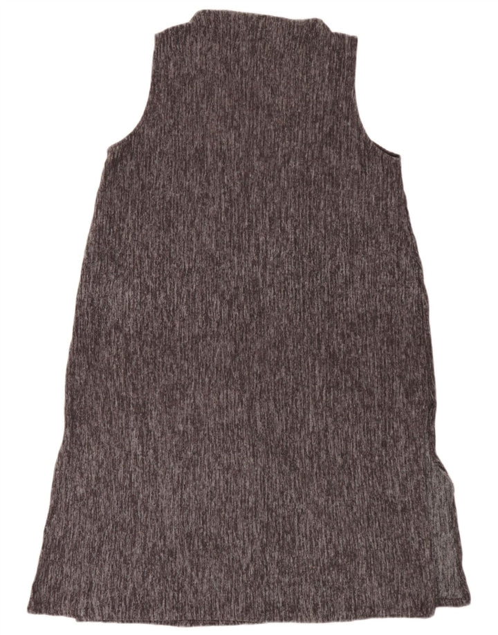 Zara Womens Sleeveless Basic Dress UK 16 Large Grey Flecked Polyester