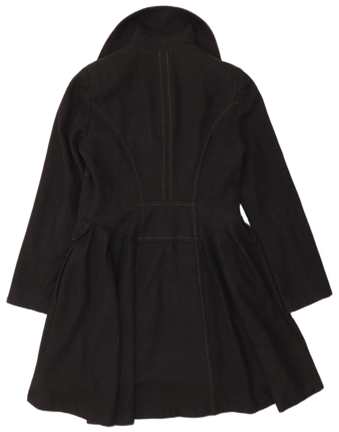 Topshop Damen-Prinzessinnenmantel UK 12 Mittelschwarze Wolle