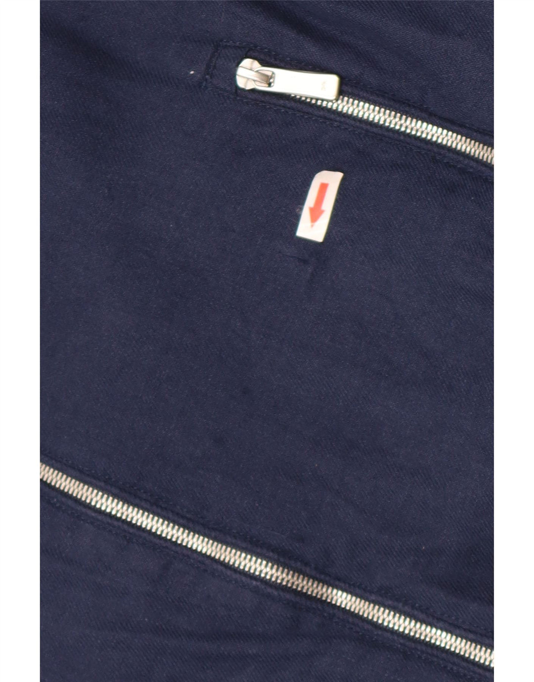 Zara Mens Bomber Jacket UK 40 Large Navy Blue Linen