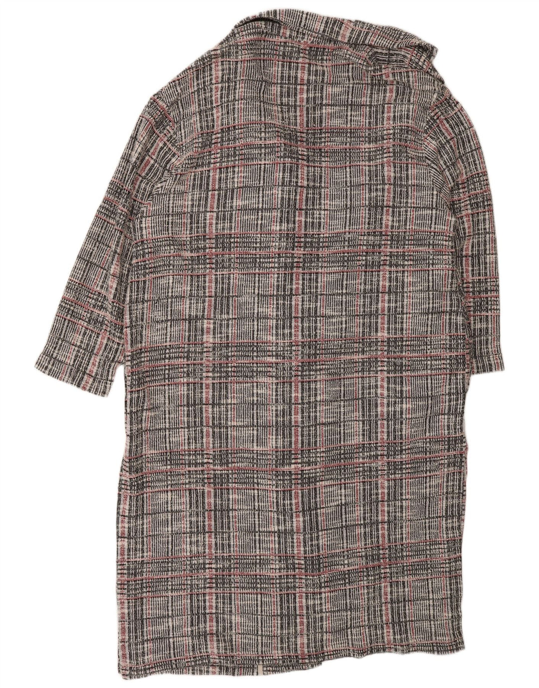 Marks & Spencer Womens Longline Cardigan Sweater UK 22 3XL Grey Check
