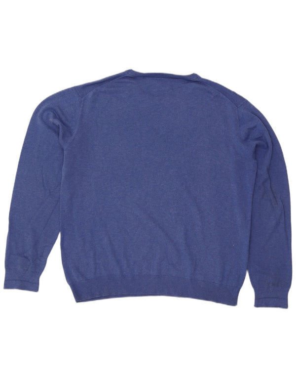Gant Herren-Pullover mit Rundhalsausschnitt, 2XL, blaue Baumwolle