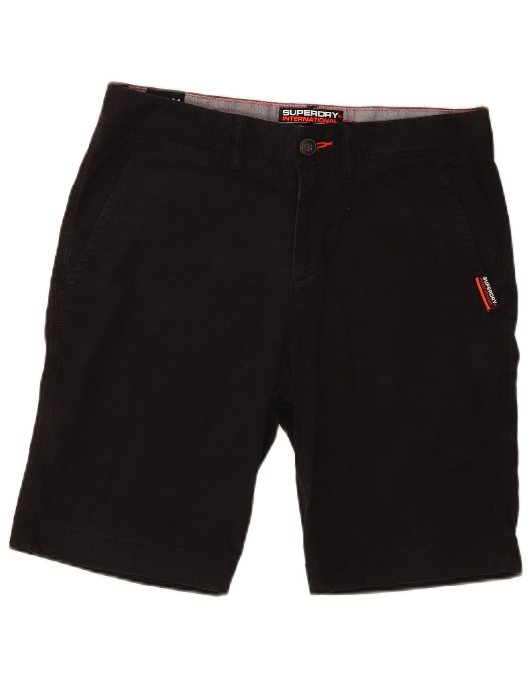 Superdry Mens Slim Chino Shorts W30 Medium Black Cotton