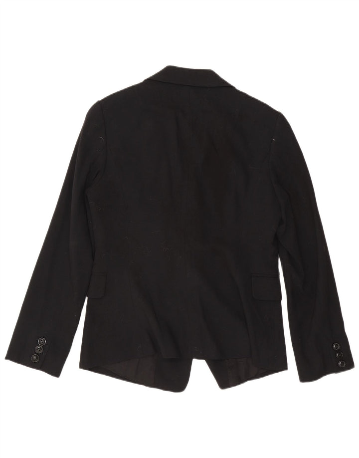 Benetton Womens 2 Button Blazer Jacket IT 46 Large Black Viscose