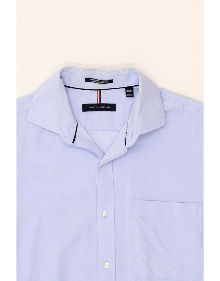 TOMMY HILFIGER Mens Wrinkle Resistant Shirt Size 15 1/2 Medium Blue Vintage Tommy Hilfiger and Second-Hand Tommy Hilfiger from Messina Hembry 