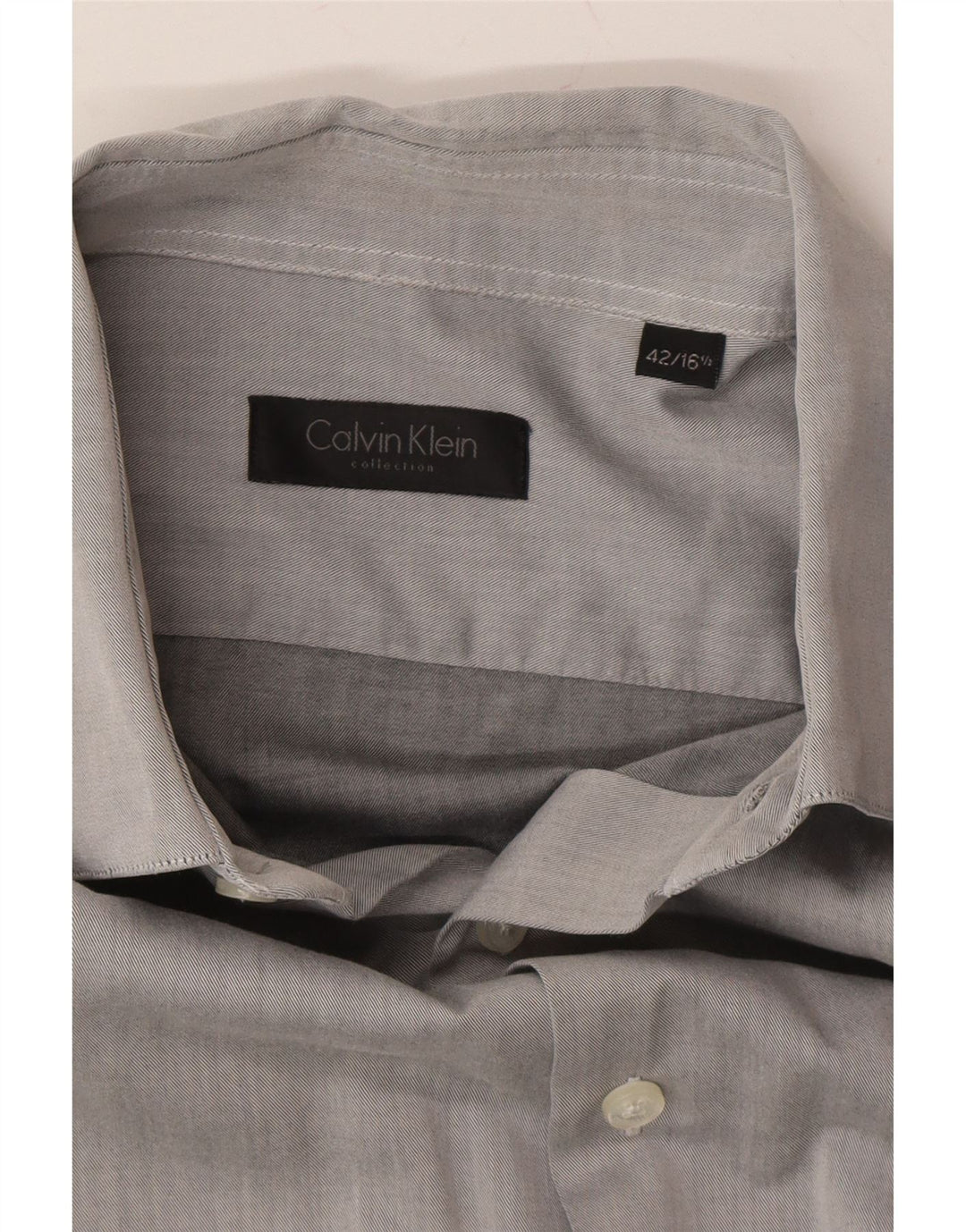 CALVIN KLEIN Mens Shirt Size 42 16 1/2 Large Grey Cotton Vintage Calvin Klein and Second-Hand Calvin Klein from Messina Hembry 