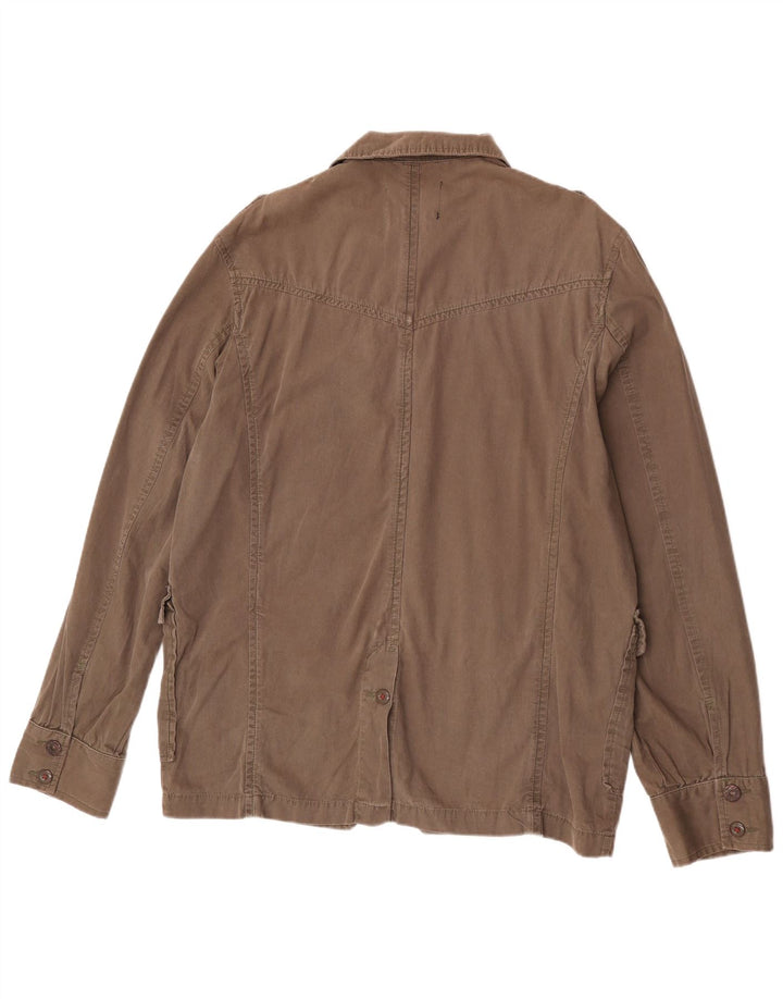 Zara Mens Military Jacket UK 44 2XL Brown Cotton