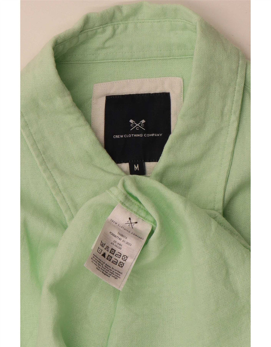 Crew Clothing Herrenhemd Mittelgrünes Leinen