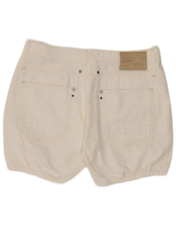 G-Star Womens Denim Shorts W27 Small White Cotton
