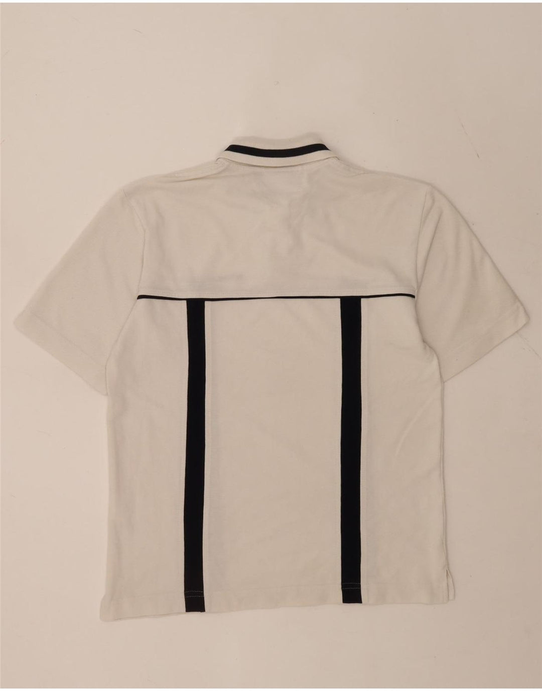 Sergio Tacchini Mens Polo Shirt Small White Colourblock Cotton