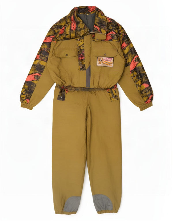 Damski kombinezon narciarski w stylu vintage w abstrakcyjny wzór IT 48 XL Khaki Colorblock