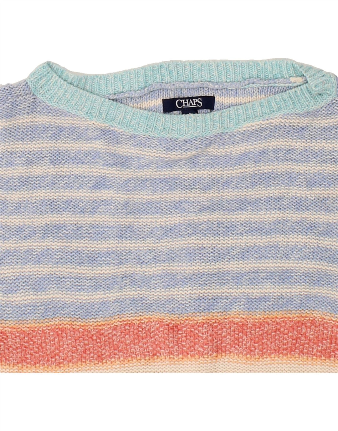CHAPS Womens Short Sleeve Boat Neck Jumper Sweater UK 14 Medium Blue Vintage Chaps and Second-Hand Chaps from Messina Hembry 