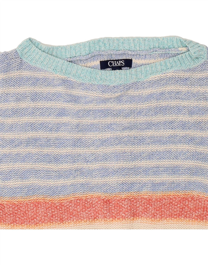 CHAPS Womens Short Sleeve Boat Neck Jumper Sweater UK 14 Medium Blue Vintage Chaps and Second-Hand Chaps from Messina Hembry 