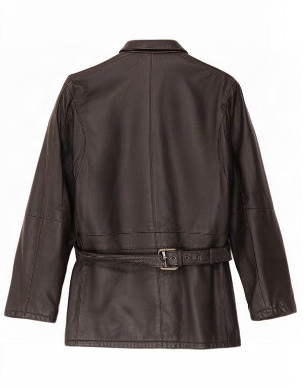 Jaqueta de couro masculina vintage IT 48 média preta