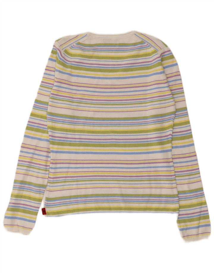 Maglione Kappa da donna con scollo a V UK 12 medio a righe multicolore