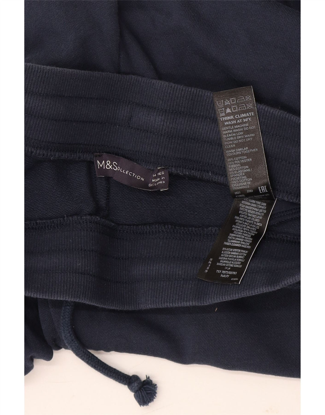 Marks & Spencer Womens Tracksuit Trousers Joggers UK 14 Medium Navy Blue